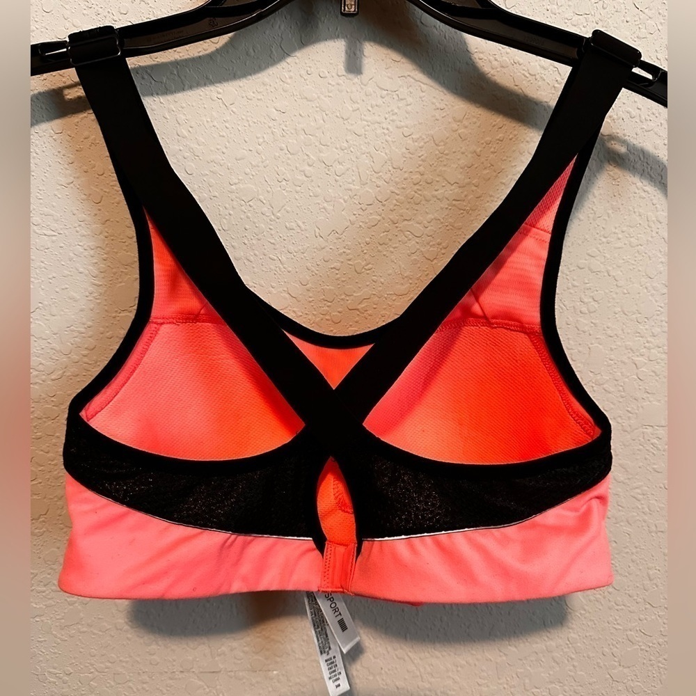 VSX discontinued sports bra in coral, size 34B - Picture 3 of 5